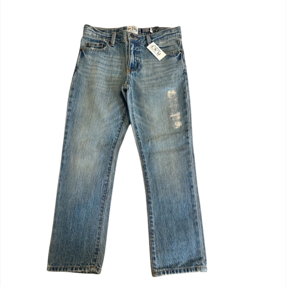 Childrens Place Boys Jeans Skinny Stretch Light Wash Adjustable Waist Size 7